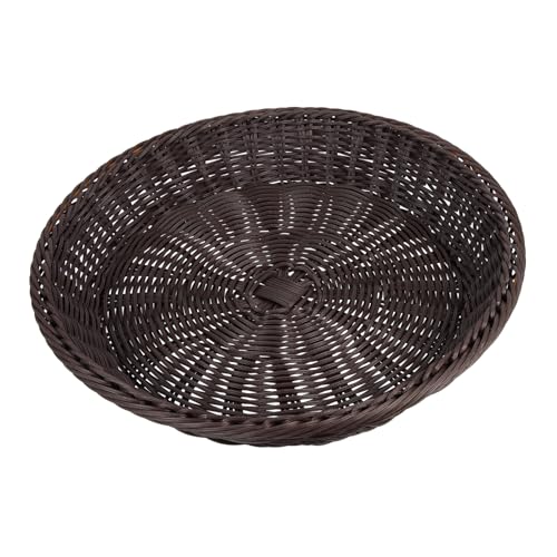MOLUCKFU Geflochtener Brotkorb aus Imitations rattan Robust und Formstabil Natürlicher Aufbewahrungskorb für Brot und Snacks Modern Passend für Küche Wohnraum und Restaurant Tiefes von MOLUCKFU