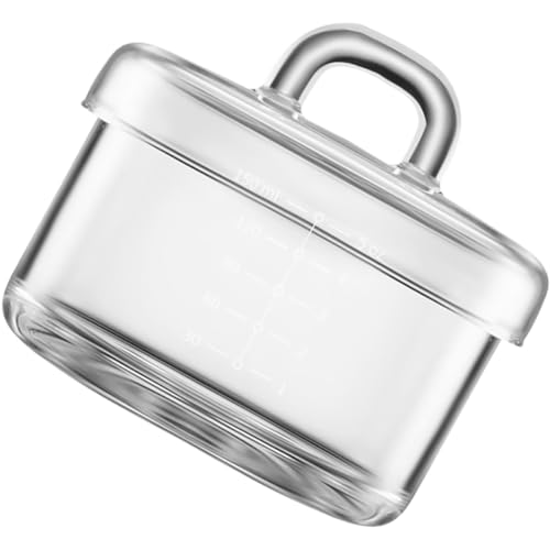 MOLUCKFU Hitzebeständige Schüssel mit Deckel und Messskala Bpa frei Mikrowellengeeignet für Dampf eier Suppe Babybrei und Dessert Küchen kochgeschirr Transparent von MOLUCKFU