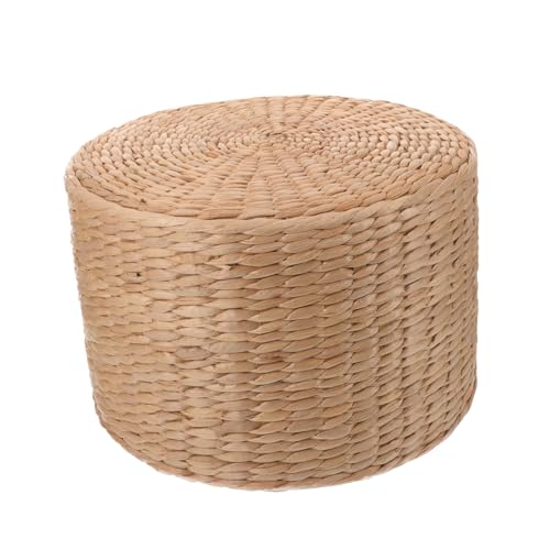 MOLUCKFU Kleiner Geflochtener Hocker aus Gras Sicherer und Handgewebter Schuhwechselhocker für Garten und Terrasse Niedliches Design für Jungen und Mädchen Zuverlässiger Sitzhocker von MOLUCKFU