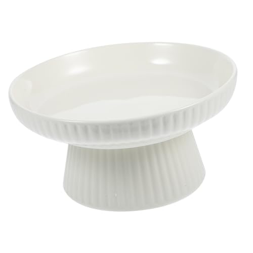 MOLUCKFU Kuchentablett Porzellan Speiseschale Hochzeitstortenhalter Obstschale Dessertzubehör Zarte Kuchenform Keramikteller Keramikgeschirr Speisetablett Hoher Boden Snacktablett von MOLUCKFU