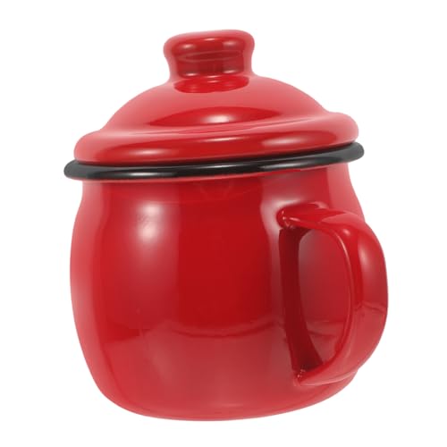 MOLUCKFU Liebenswerter Emaille Becher mit Griff Roter Dekorativer Kaffeebecher Multifunktional für Tee für Zuhause und Unterwegs Mikrowellengeeignet MOLUCKFU Liebenswerter Emaille Becher mit Griff Roter Dekorativer Kaffeebecher Multifunktional für Tee für Zuhause und Unterwegs Mikrowellengeeignet von MOLUCKFU
