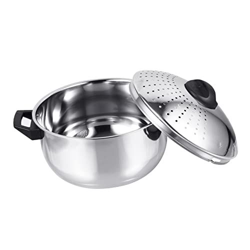 MOLUCKFU Nudeltopf mit Integriertem Sieb und Deckel Leichter Kochtopf für Gasherd Schnelles Abgießen Gesund und Antihaftbeschichtet zum Kochen von Pasta und Gemüse von MOLUCKFU