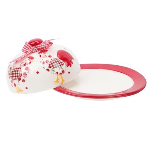 MOLUCKFU Rote Keramik Butterdose mit Deckel Luftdicht Verschließbar Kreative Blumenprägung Vielseitige Butter und Käseaufbewahrung Spülmaschinengeeignet für Haushalt und Dessertservice MOLUCKFU Rote Keramik Butterdose mit Deckel Luftdicht Verschließbar Kreative Blumenprägung Vielseitige Butter und Käseaufbewahrung Spülmaschinengeeignet für Haushalt und Dessertservice von MOLUCKFU