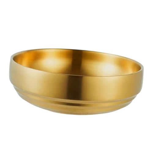 MOLUCKFU Edelstahlschüssel Für Haushalt Servierschüssel Runde Form Salatschüssel Aus Metall Nudelschüssel Praktisch Speiseschüssel Für Küche von MOLUCKFU