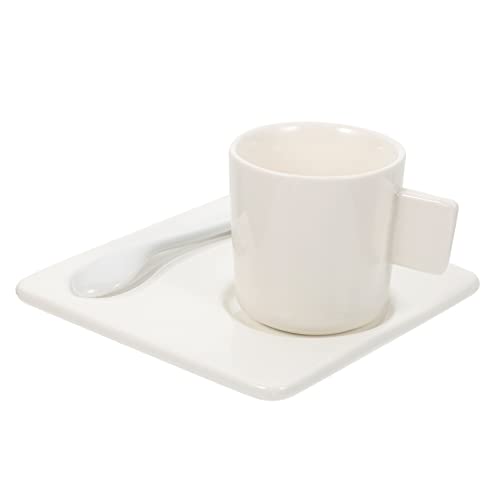 MOLUCKFU Tasse Espressotassen 2er Set Porzellantasse Untertasse Ästhetische Tassen Kaffeeglastassen Espressotasse Kaffeebecher von MOLUCKFU