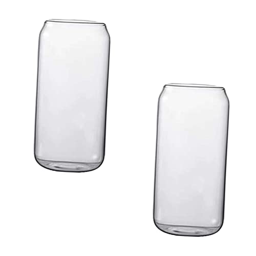 MOLUCKFU 2Stücke Hitzebeständige Glaswasserbecher im Dosenformat Kreative Trinkgläser für Kaffee Tee Milch und Getränke Transparente Gläser für Haushalt von MOLUCKFU