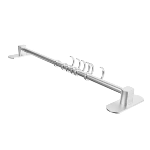 MOLUCKFU Wandmontierte Küchenstange aus Silbernem Space aluminium mit Haken Selbstklebender Multifunktionaler Aufbewahrungs Utensilienhalter für Löffel Handtücher Besteck und Küchenzubehör MOLUCKFU Wandmontierte Küchenstange aus Silbernem Space aluminium mit Haken Selbstklebender Multifunktionaler Aufbewahrungs Utensilienhalter für Löffel Handtücher Besteck und Küchenzubehör von MOLUCKFU