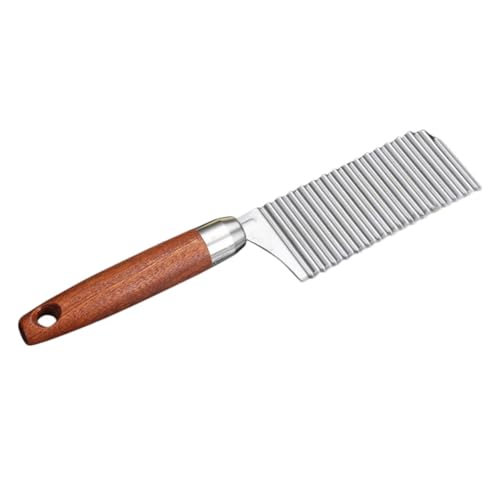 MOLUCKFU Wellenmesser Aus Edelstahl Gemüseschneider Crinkle Cutter Für Pommes Chips Obst Ergonomischer Griff Für Komfortables Schneiden von MOLUCKFU