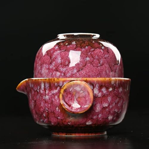 MOLUO China Keramik Kung Fu Tee-Set 1 Teekanne 1 Tasse Reise-Teekanne Kaffeetasse Drinkware Teetassen Gaiwan Outdoor Camping Teekanne Set von MOLUO