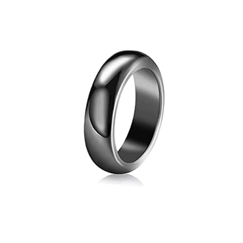 Schwarze natürliche Hämatit-Ringe für Frauen Männer Modeschmuck Qualität Glatte Vielfalt Breite Flache Hämatit-Energieheilungsringe von MOLUO
