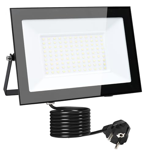 MOLVCE Led Strahler Außen 100W 3000K Warmweiß, Aluminium Superhell 8500LM LED Scheinwerfer mit Stecker und 3 Meters Kabel, IP66 Wasserdicht Außenstrahler für Garten, Parkplatz, Garage, Türen MOLVCE Led Strahler Außen 100W 3000K Warmweiß, Aluminium Superhell 8500LM LED Scheinwerfer mit Stecker und 3 Meters Kabel, IP66 Wasserdicht Außenstrahler für Garten, Parkplatz, Garage, Türen von MOLVCE