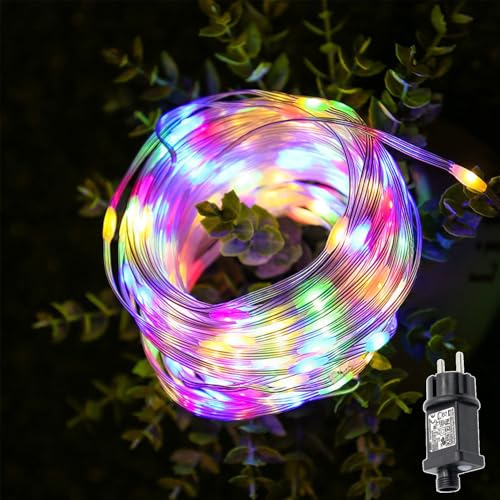 MOLVCE Lichterkette Außen und Innen mit Stecker, 30M 300 LED Lichtschlauch Bunt, 8 Modi Wasserdicht Fairy Lights mit Timer,Speicherfunktion für Weihnachten Partys Hochzeit Halloween Garten von MOLVCE