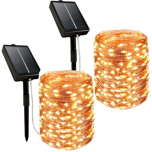 MOLVCE Solar Lichterkette Aussen, 2x16M 160 Led Lichterkette Außen Solar mit 8 Modi und Speicherfunktion, Kupferdraht Solarlichterkette IP65 Wasserdicht für Garten, Hof, Balkon, Warmweiß MOLVCE Solar Lichterkette Aussen, 2x16M 160 Led Lichterkette Außen Solar mit 8 Modi und Speicherfunktion, Kupferdraht Solarlichterkette IP65 Wasserdicht für Garten, Hof, Balkon, Warmweiß von MOLVCE
