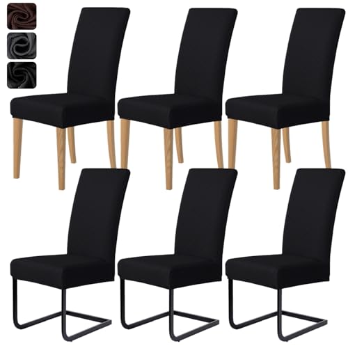 MOLVCE Stuhlhussen 6er Set Jacquard Stretch Stuhlbezug Moderne Universal schwingstuhl hussen esszimmerstühle waschbar Abnehmba für Esszimmer, Hotel, Bankett, Partys Deko, Hochzeit, Schwarz MOLVCE Stuhlhussen 6er Set Jacquard Stretch Stuhlbezug Moderne Universal schwingstuhl hussen esszimmerstühle waschbar Abnehmba für Esszimmer, Hotel, Bankett, Partys Deko, Hochzeit, Schwarz von MOLVCE