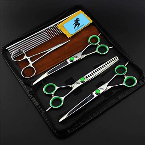 Scheren-Set für Haustiere, 6,5 Zoll Professionelles Hundepflege-Scheren-Set Katzenpflege-Set 9CR Exquisite gerade & dünner werdende & gebogene Scheren 5-teiliges Set für große und kleine Hun Scheren-Set für Haustiere, 6,5 Zoll Professionelles Hundepflege-Scheren-Set Katzenpflege-Set 9CR Exquisite gerade & dünner werdende & gebogene Scheren 5-teiliges Set für große und kleine Hun von MOLVUS