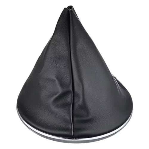 MOLZINY Schaltsack Schaltmanschette Staubdichten Manschetten Ersatz Passend Schaltsack für Auto-Schaltknauf für Fiat 500 500C aus Kunstleder mit Befestigungsring und Rundem Rahmen Verchromt von MOLZINY