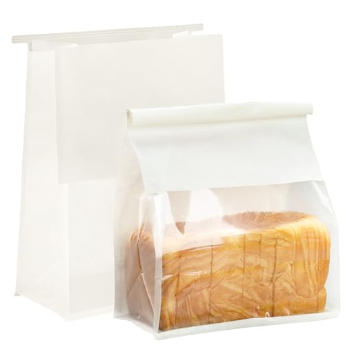 MOMAHUA 30 Stück Kraftpapier Brotbeutel mit Fenster Zinnverschluss, 22x28cm Toast Verpackung Taschen Weiß Butterbrottüten Papiertüten Bäcker Bäckertüten für Brot Keks SüßIgkeiten Hausgemachtes Brot MOMAHUA 30 Stück Kraftpapier Brotbeutel mit Fenster Zinnverschluss, 22x28cm Toast Verpackung Taschen Weiß Butterbrottüten Papiertüten Bäcker Bäckertüten für Brot Keks SüßIgkeiten Hausgemachtes Brot von MOMAHUA