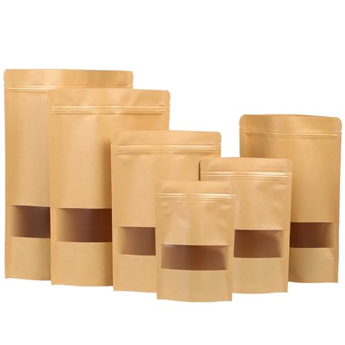 MOMAHUA 50 Stück Kraftpapiertüten mit Fenster, 18x26cm Kraftpapier Tüten, Wiederverwendbar Kekstüten Groß Papiertüten Braun Verschließbare für Nüsse Kaffeebohnen Teeblätter Süßigkeiten Snacks MOMAHUA 50 Stück Kraftpapiertüten mit Fenster, 18x26cm Kraftpapier Tüten, Wiederverwendbar Kekstüten Groß Papiertüten Braun Verschließbare für Nüsse Kaffeebohnen Teeblätter Süßigkeiten Snacks von MOMAHUA