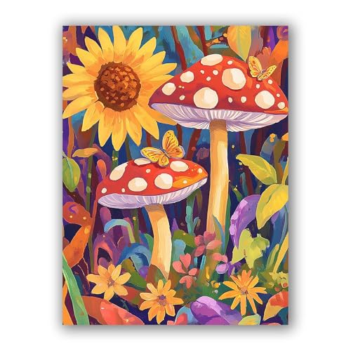 MOMAKA 5D Diamond Painting Kits Pilz, DIY Diamant Malerei Full Drill Set Blume, Runde Diamant Arts Craft Cross Stickerei Malerei Kits für die Home Wanddekoration 30x40 cm MOMAKA 5D Diamond Painting Kits Pilz, DIY Diamant Malerei Full Drill Set Blume, Runde Diamant Arts Craft Cross Stickerei Malerei Kits für die Home Wanddekoration 30x40 cm von MOMAKA