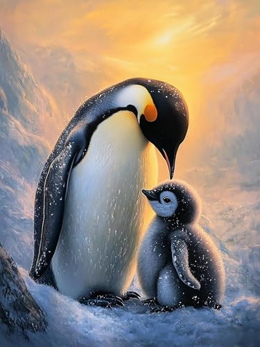 MOMAKA 5D Diamond Painting Kits Pinguin, DIY Diamant Malerei Full Drill Set Tier, Runde Diamant Arts Craft Cross Stickerei Malerei Kits für die Home Wanddekoration 30x30 cm MOMAKA 5D Diamond Painting Kits Pinguin, DIY Diamant Malerei Full Drill Set Tier, Runde Diamant Arts Craft Cross Stickerei Malerei Kits für die Home Wanddekoration 30x30 cm von MOMAKA