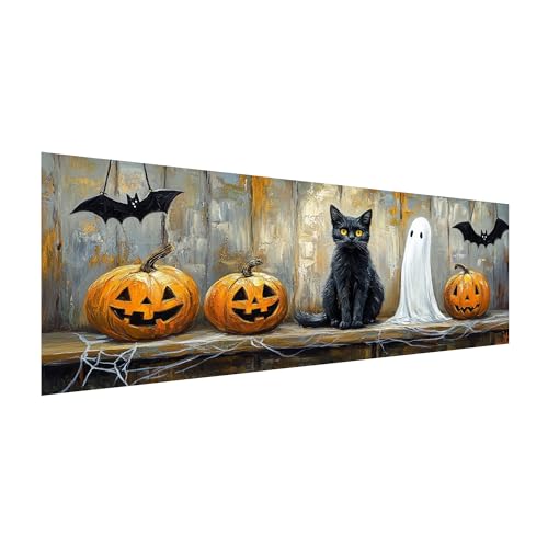 MOMAKA Groß 5D Diamond Painting Kits Halloween, DIY Diamant Malerei Full Drill Set Katze, Runde Diamant Arts Craft Cross Stickerei Malerei Kits für die Home Wanddekoration 30x80 cm MOMAKA Groß 5D Diamond Painting Kits Halloween, DIY Diamant Malerei Full Drill Set Katze, Runde Diamant Arts Craft Cross Stickerei Malerei Kits für die Home Wanddekoration 30x80 cm von MOMAKA