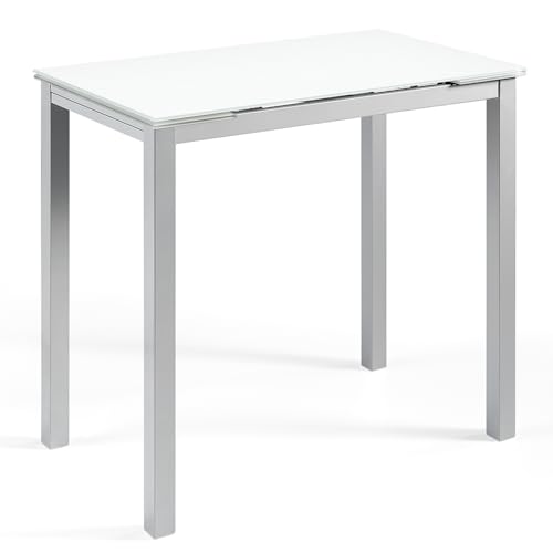 MOMMA HOME - Küchentisch Ausziehbar - Modell Kalkutta - Farbe Weiß - Maße 100/140 x 60 x 76 cm - Sicherheitsglas - Metallstruktur MOMMA HOME - Küchentisch Ausziehbar - Modell Kalkutta - Farbe Weiß - Maße 100/140 x 60 x 76 cm - Sicherheitsglas - Metallstruktur von MOMMA HOME