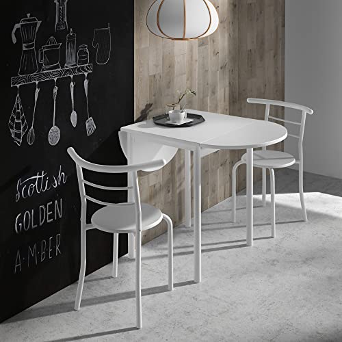 MOMMA HOME Set mit ausziehbarem Küchentisch und 2 Stühlen, Modell Leva, Weiß MOMMA HOME Set mit ausziehbarem Küchentisch und 2 Stühlen, Modell Leva, Weiß von MOMMA HOME