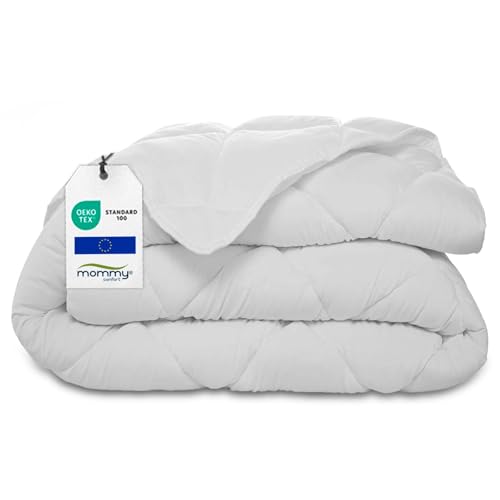 MOMMY CONFORT Bettdecke 240x220cm – Winterdecke mit 300 GSM Polyester Füllung (Weiß) - Waschbar - Ganzjahresdecke Bettdecke – Oeko-Test Zertifiziert Steppdecke von MOMMY CONFORT