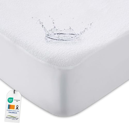 Matratzenschoner 150x200cm Wasserdicht & Atmungsaktiv – Elastisches Band bis 30 cm - TPU Matratzenschutz Inkontinenzauflage Weiß – Oeko-TEX Zertifiziert von MOMMY CONFORT
