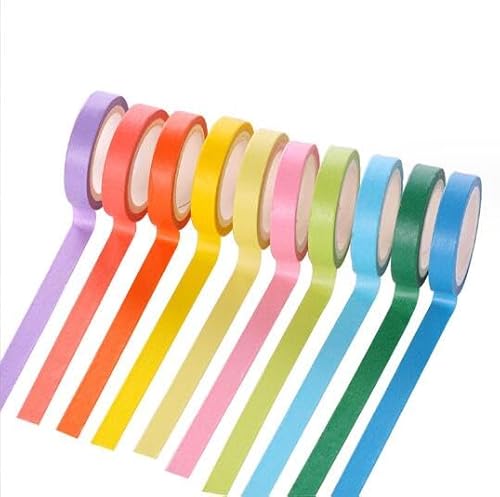 MOMOALA Washi-Tape, einfarbig, DIY-Set, Bonbonfarben, einfarbig, niedlich, leicht abreißbar, 2 Sets (20 Rollen), zufällige Farbauswahl, 20 Stück von MOMOALA
