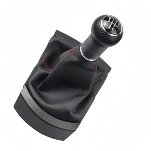 Auto Schaltknauf Für SITZ Für Ibiza 2002 2003 2004 2005 2006 2007 2008 Auto Schaltknauf Hebel Stick Gamasche Boot Abdeckung Kragen Staub Abdeckung(Red line 5 Speed) von MOMOHCHGBT