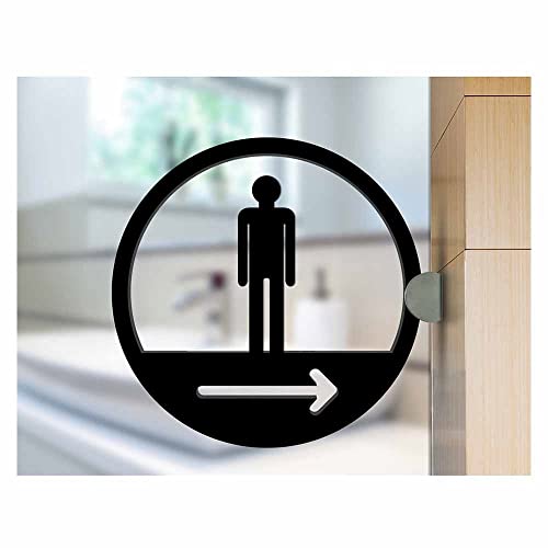 Seitlich Montiertes Hohles Doppelseitiges 3D-Toilettenschild, Seitlich Hängende Schwarze Acryl-Schilderführung For Männer Und Frauen – 20 X 20 Cm/7,9 X 7,9 Zoll Schwarz ( Color : A , Size : 20x20cm ) von MOMOJIA