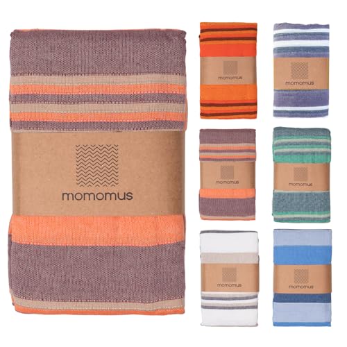 MOMOMUS Picknickdecke XXL für den Strand - Faltbar, Groß und Mit Fransen - Strandmatte/Stranddecke Sandfrei für Picknicks oder Leichte Campingdecke - Lachsfarben, 210x240 cm von MOMOMUS