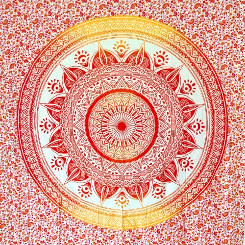 MOMOMUS Großes Strandtuch XXL Sandfrei - Mit Mandala-Motiv - Ideal als Pareo, Strandtuch Groß Sandabweisend oder Strandlaken XXL - Gelb, 210x230 cm von MOMOMUS