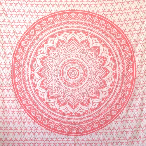 MOMOMUS Pareo oder Strandtuch XXL, Sandabweisend, mit Mandala-Motiv - Großes Stranddecke Sandfrei Sanddurchlässig, Strandmatte Sandfrei oder Dünne Picknickdecke 200x200 - Rosa, 210x230 cm von MOMOMUS