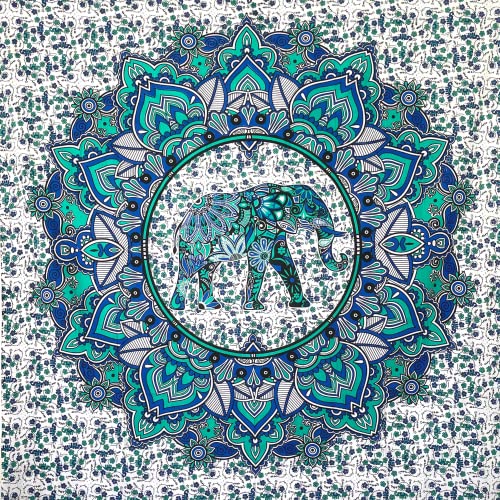 MOMOMUS Pareo oder Strandtuch XXL, Sandabweisend, mit Mandala-Motiv - Großes Stranddecke Sandfrei Sanddurchlässig, Strandmatte Sandfrei oder Dünne Picknickdecke 200x200 - Türkis, 210x230 cm von MOMOMUS