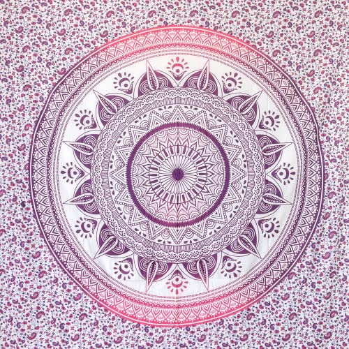 MOMOMUS Großes Strandtuch XXL Sandfrei - Mit Mandala-Motiv - Ideal als Pareo, Strandtuch Groß Sandabweisend oder Strandlaken XXL - Fuchsia, 210x230 cm von MOMOMUS