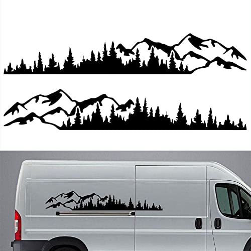 MOMOTOU 2 STÜCKE Universal Auto Auto Körper Wald Aufkleber Aufkleber Fenster Stoßstange Grafik Vinyl Aufkleber Dekoration für Wohnmobil Wohnwagen Auto LKW 190 × 32 cm von MOMOTOU