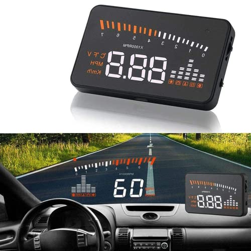 MOMOTOU Auto HUD Head Up Display OBD II EOBD Automatisch passendes Überdrehzahlwarnsystem Projektor Geschwindigkeitsmesser Wassertemperaturmesser Motordrehzahl Sicherheitsalarme von MOMOTOU