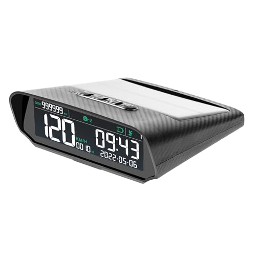 MOMOTOU Drahtloses Auto HUD Head-up-Display Solarbetriebener Windschutzscheibenprojektor Digitaler Tachometer Gesamtkilometerstand Datum 1000 mAh Akkukapazität (Schwarz) von MOMOTOU