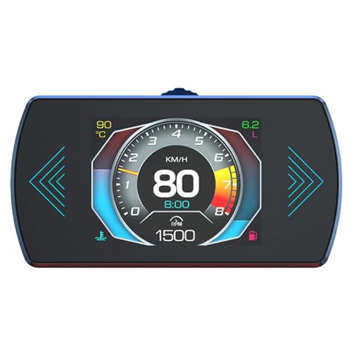 MOMOTOU P12 OBD2 Hud Head Up Display Digitaler Geschwindigkeitsmesser Bordcomputer ECT Wassertemperatur Öl Windschutzscheibe Tachometer (P12) von MOMOTOU