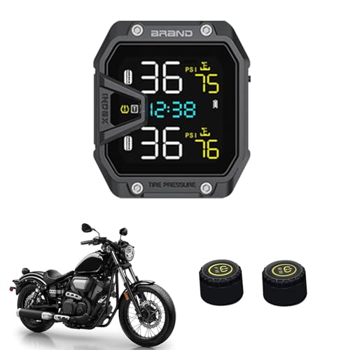 MOMOTOU Reifendrucksensoren 9V-30V Wireless Motorrad TPMS 6 Alarm Modi Reifendrucküberwachungssystem Externer Sensor für Motorrad Scooter elektrisch angetriebenes Fahrzeug (Schwarz) von MOMOTOU