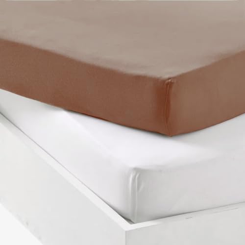 Mon P Dodo Set mit 1 ALESE PU + 1 Spannbettlaken, Weiß/Braun, 60 x 120 cm von MON P' DODO