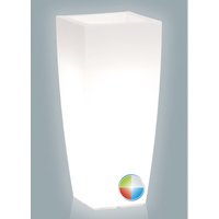 Harz-Blumentopf eckig mod. Agave 33x33 cm h 70 mit multicolor led mit Batterie von MONACIS