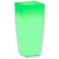 Monacis - Leuchtende Vase Stilo Square Bright mit Dekoration, mit led, für den Außeneinsatz 'Made in Italy -Grün / Square 33 cm / Mit Kabel von MONACIS