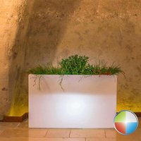 Blumenkübel rechteckig aus Harz 80x35 cm mod. Flowerpot mit multicolor led mit Solarbatterie von MONACIS