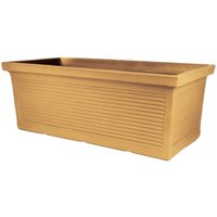Monacis - Pflanzkasten 'Millerighe', rechteckig, aus Harz, mit Dekoration, Made in Italy -80 cm / Terrakotta Monacis - Pflanzkasten 'Millerighe', rechteckig, aus Harz, mit Dekoration, Made in Italy -80 cm / Terrakotta von MONACIS