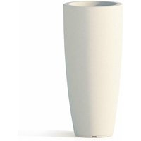 Runde und hohe Vase Cromia Stilo, einfarbig, für draußen und drinnen 'Made in Italy -Eisfarbig / Ø33 x h 70 cm von MONACIS