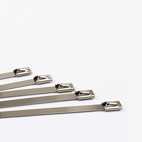 100 Stück selbstsichernde Edelstahldraht-Metallkabelbinder selbstsichernde Kabelbinder, 8 mm x 750 mm von MONAQI
