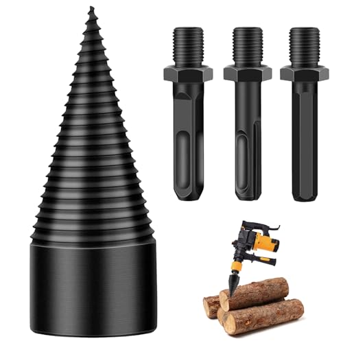 MONCAP Bohrkegel Holzspalter 32mm Holzspalter Schraube Kegel Spaltholzkegel Holzspalterbohrer Brennholz Kegelbohrer Set mit 3 Bohrgriffe für Bohrmaschine Holz Elektrischer Holzspalter MONCAP Bohrkegel Holzspalter 32mm Holzspalter Schraube Kegel Spaltholzkegel Holzspalterbohrer Brennholz Kegelbohrer Set mit 3 Bohrgriffe für Bohrmaschine Holz Elektrischer Holzspalter von MONCAP